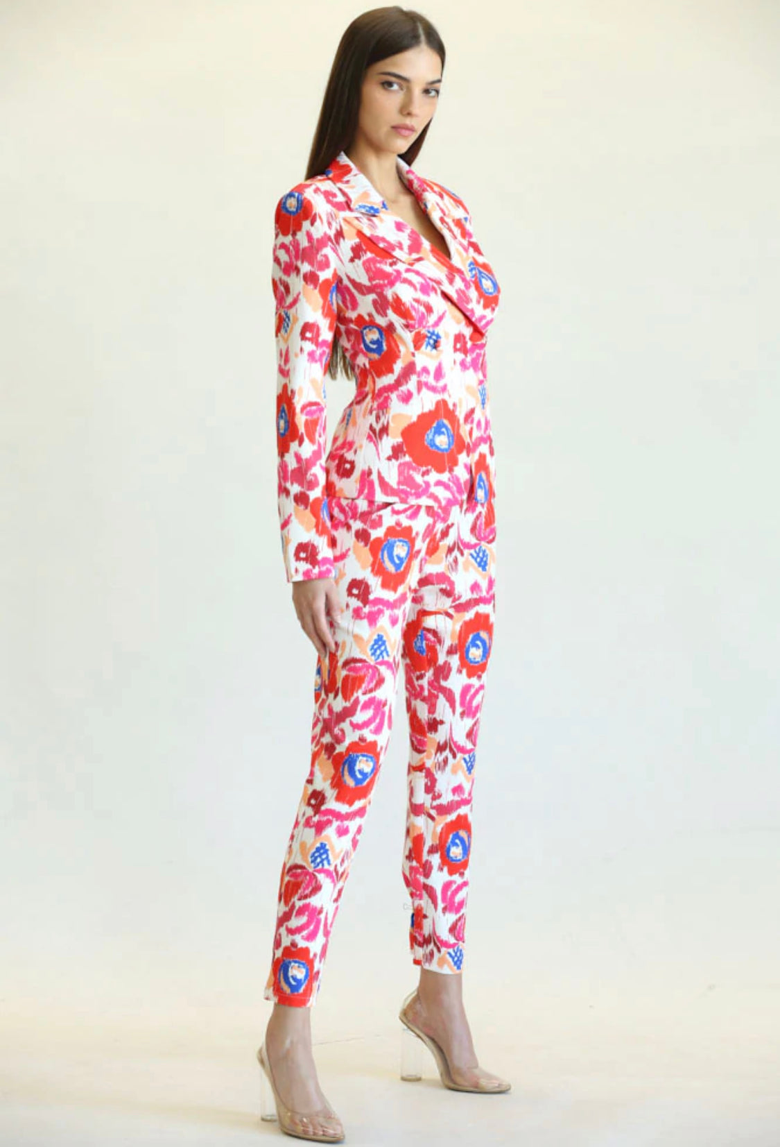 Floral Pink Blazer & Pants Sets