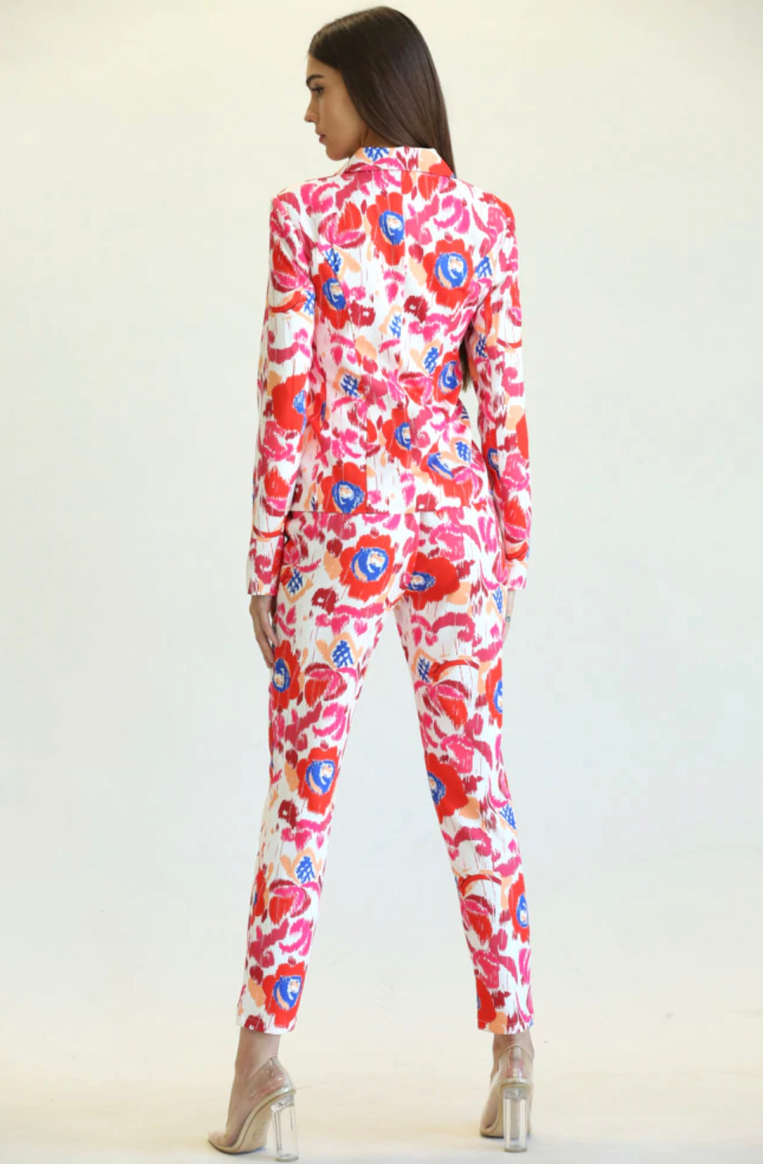 Floral Pink Blazer & Pants Sets