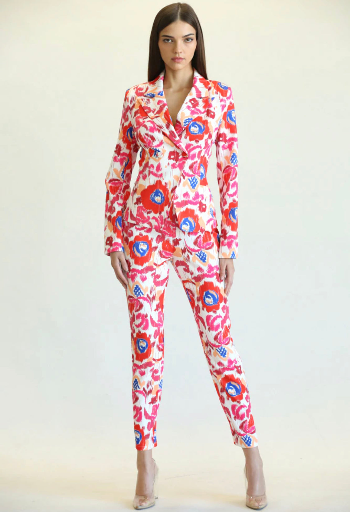 Floral Pink Blazer & Pants Sets