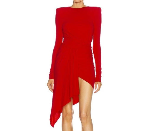 Christina Red Draped Dress