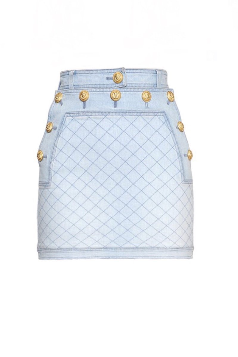 Denim Buttoned Skirt