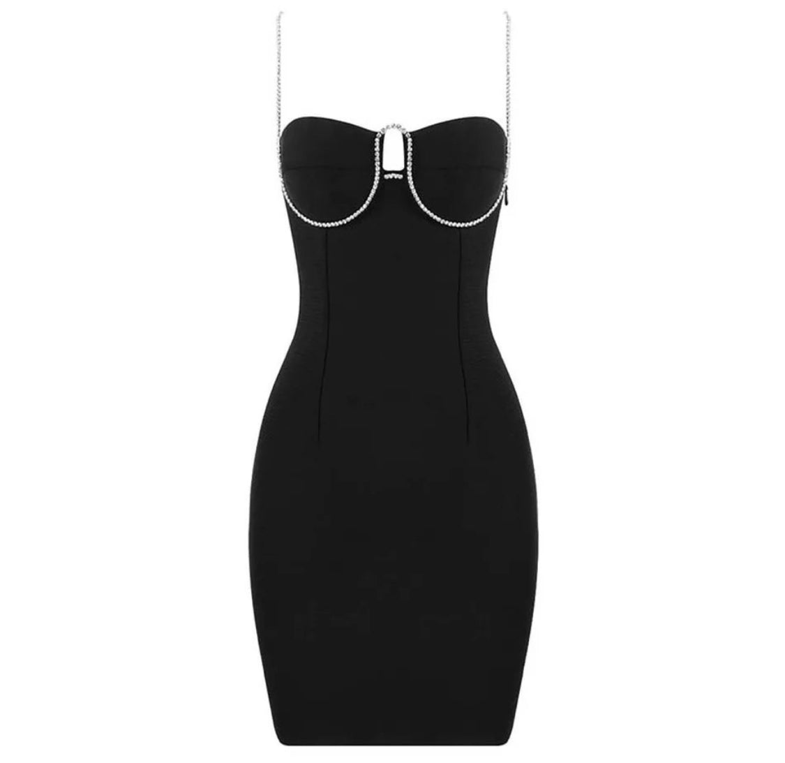 Crystal Black Strap Dress