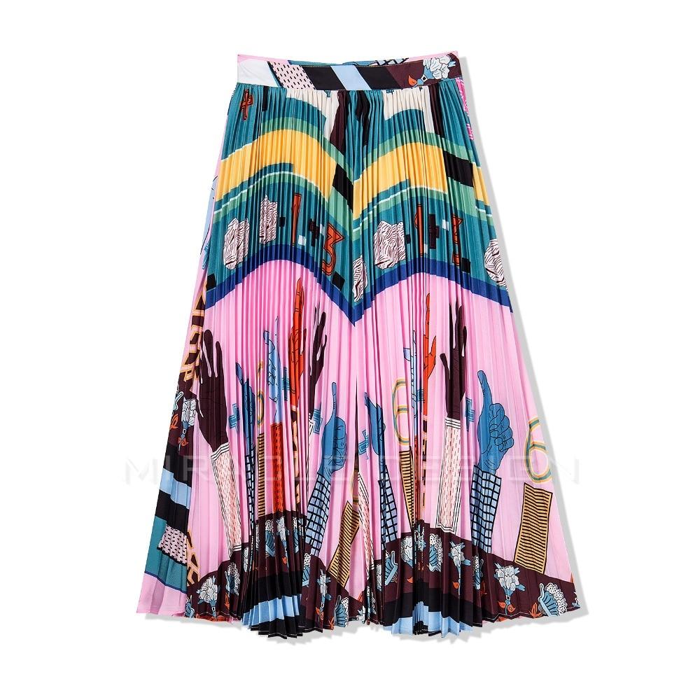 Stunning Pattern Printing Pleated Skirt