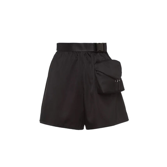 Black Belted Pocket Shorts