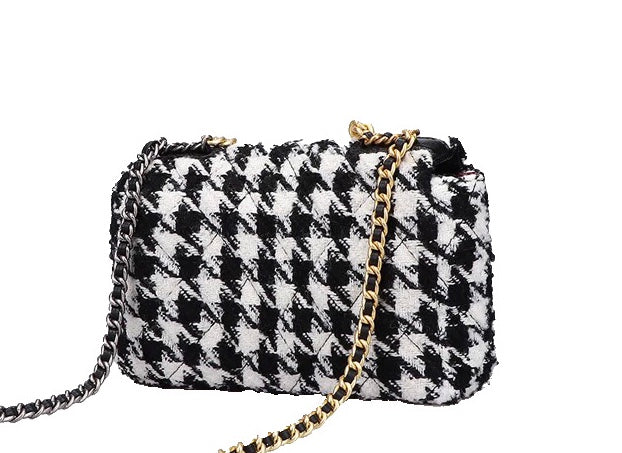 Tweed Black & White Bag