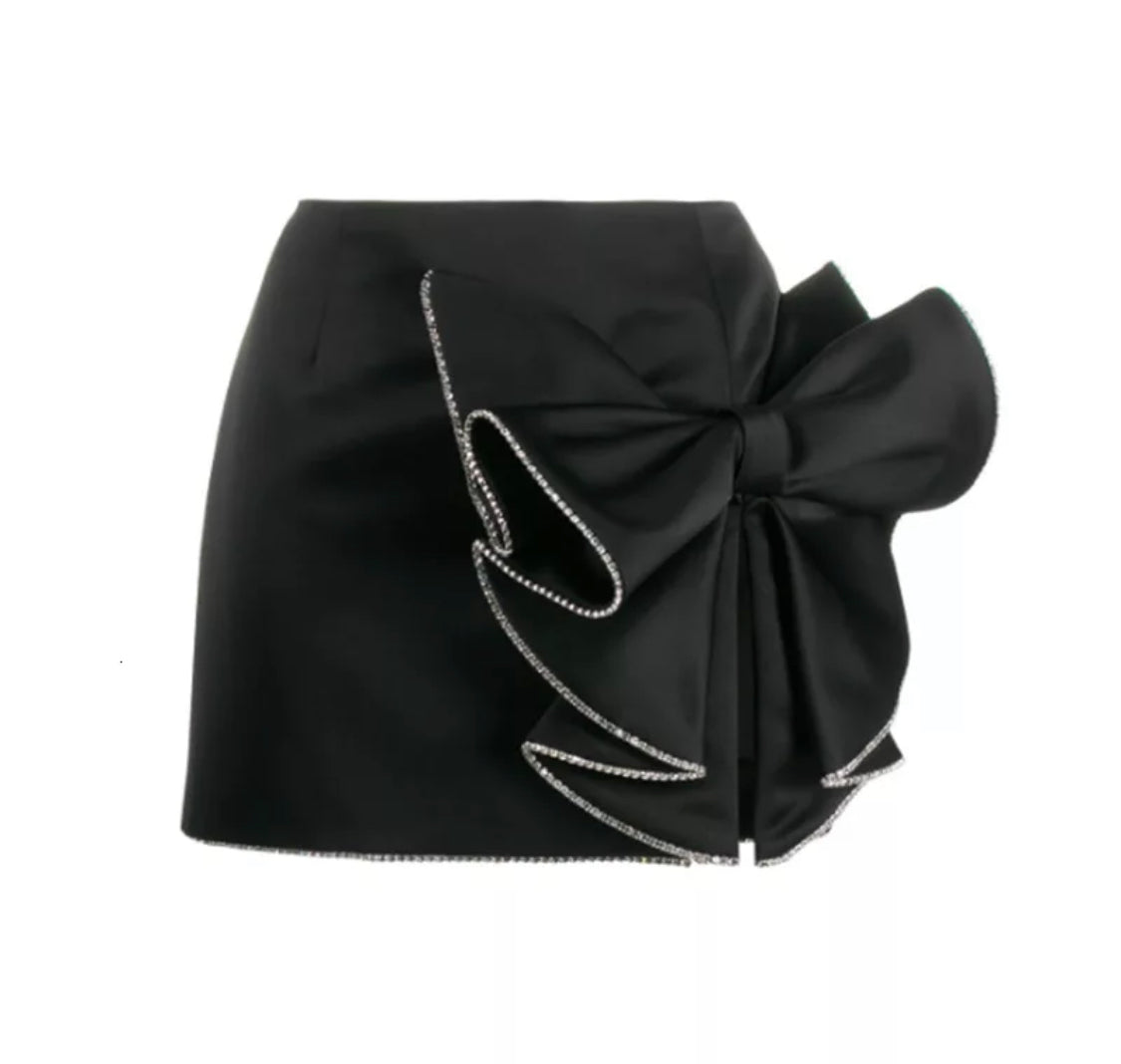 Black Crystal Bow Skirt