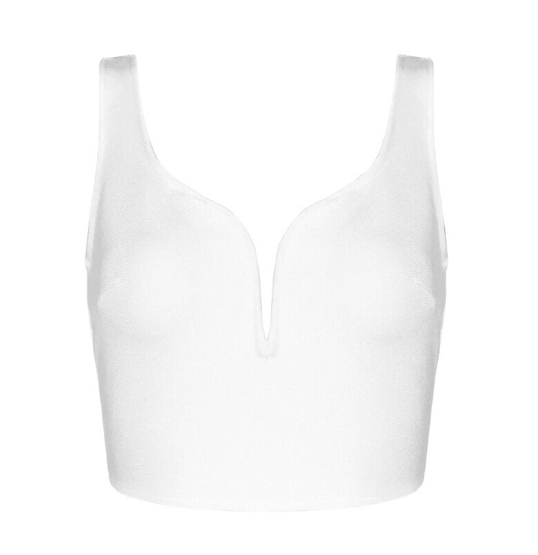 Christina White Bustier Crop Top