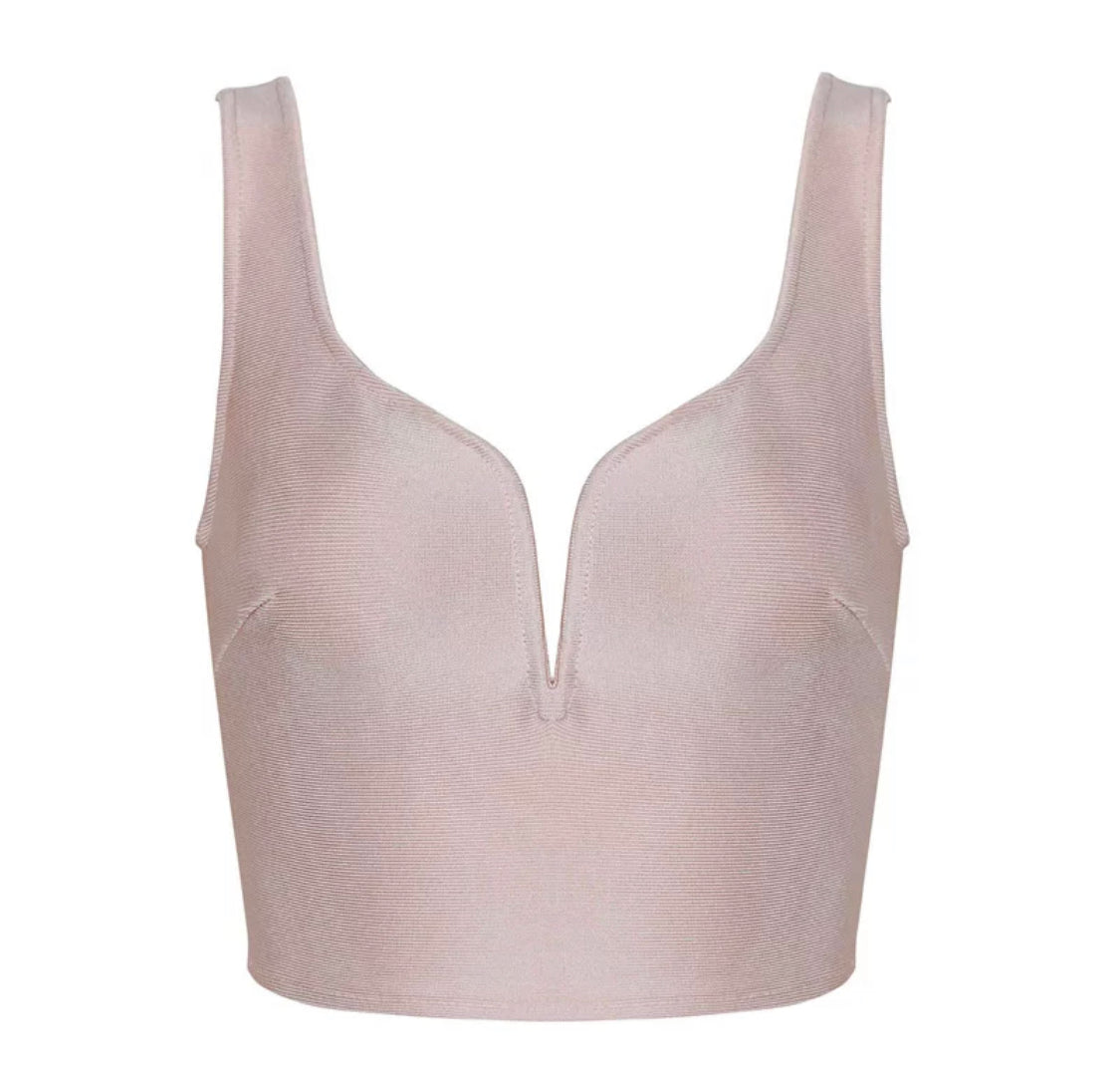 Christina Blush Bustier Crop Top