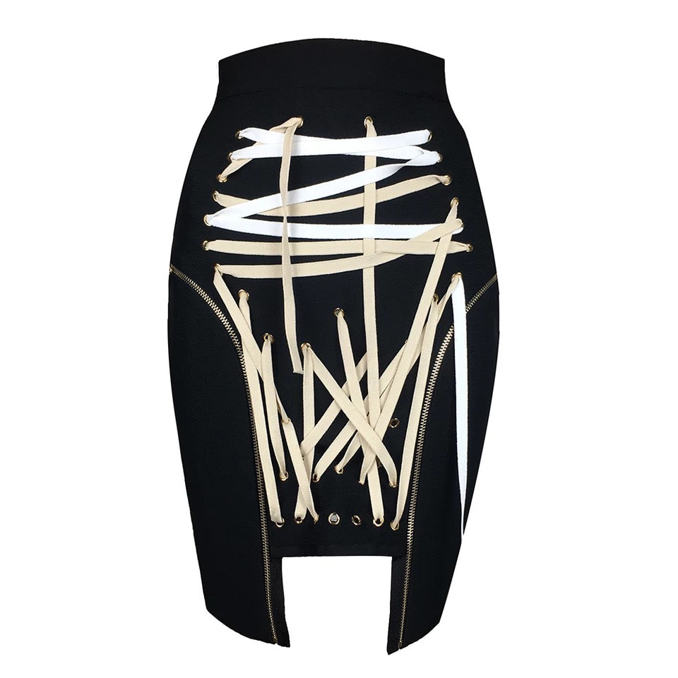 Mischka Lace Up Bandage Skirt