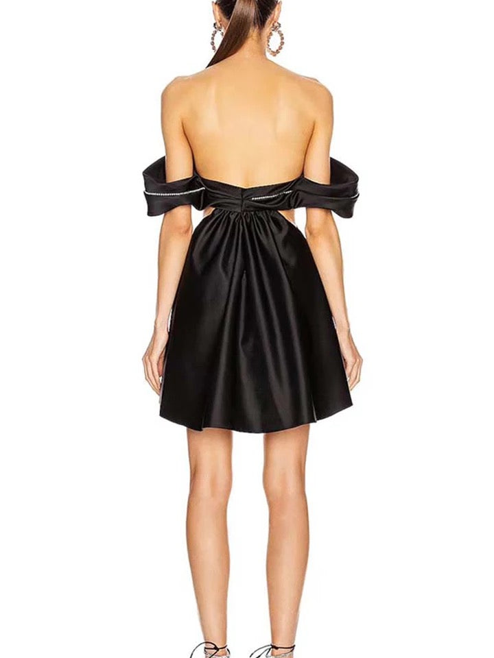 Oliver Off Shoulder Black Dress