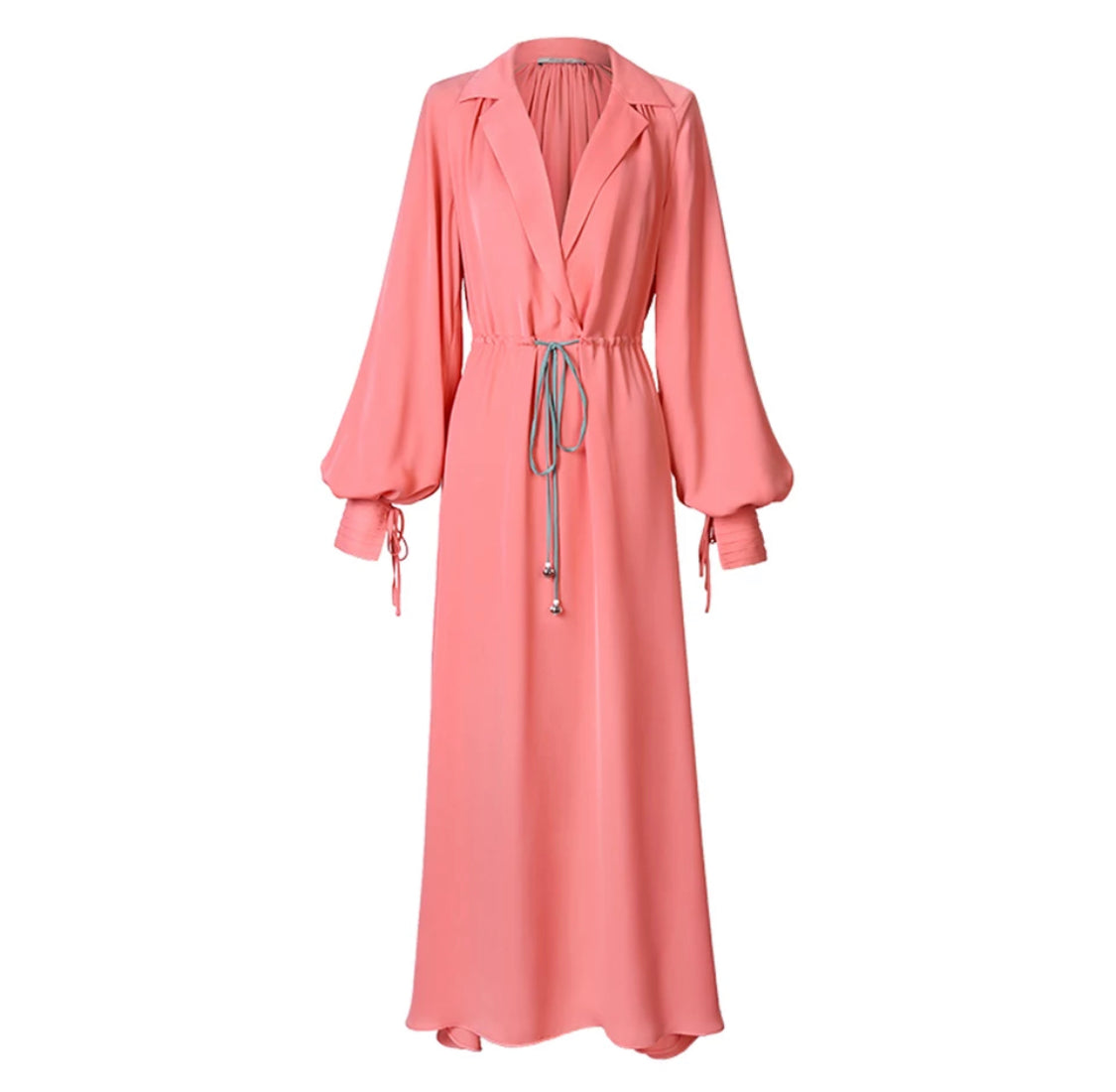 Drawstring Maxi Shirt Dress