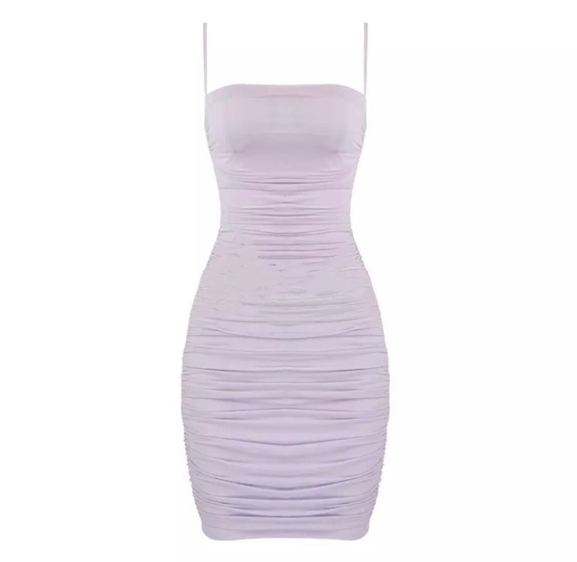 Mesh Strap Lavender Mini Dress