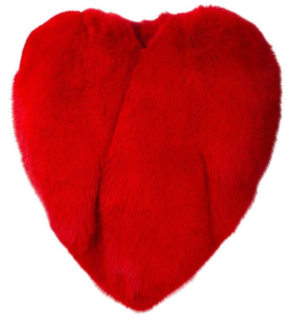 Thick Faux Fur Red Heart Cape