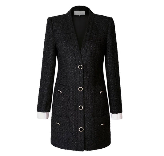 Tweed Black Blazer Mini Dress