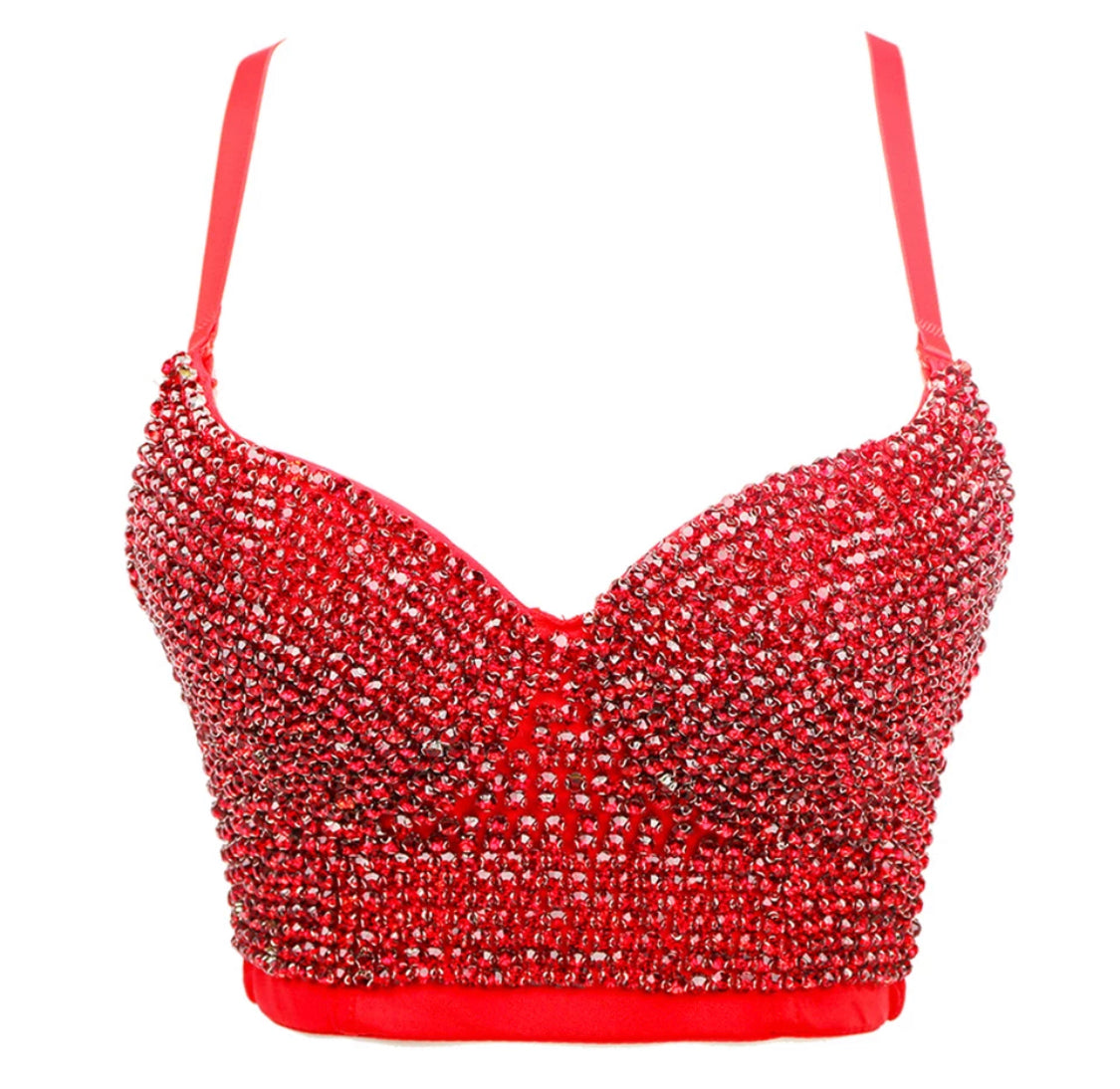 Crystal Ice Bustier Red Crop Top