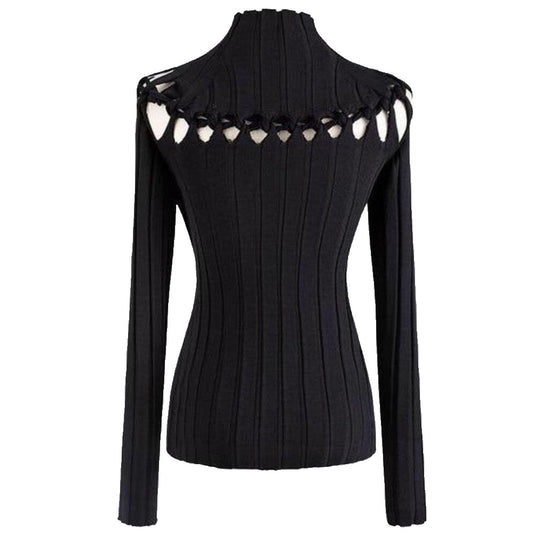 Luna Black Knitwear Top