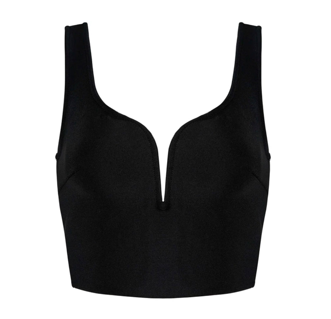 Christina Black Bustier Crop Top