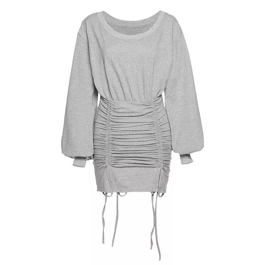 Grey Drawstring Dress