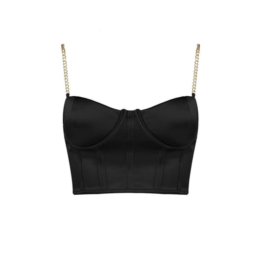 Bustier Black Crop Top