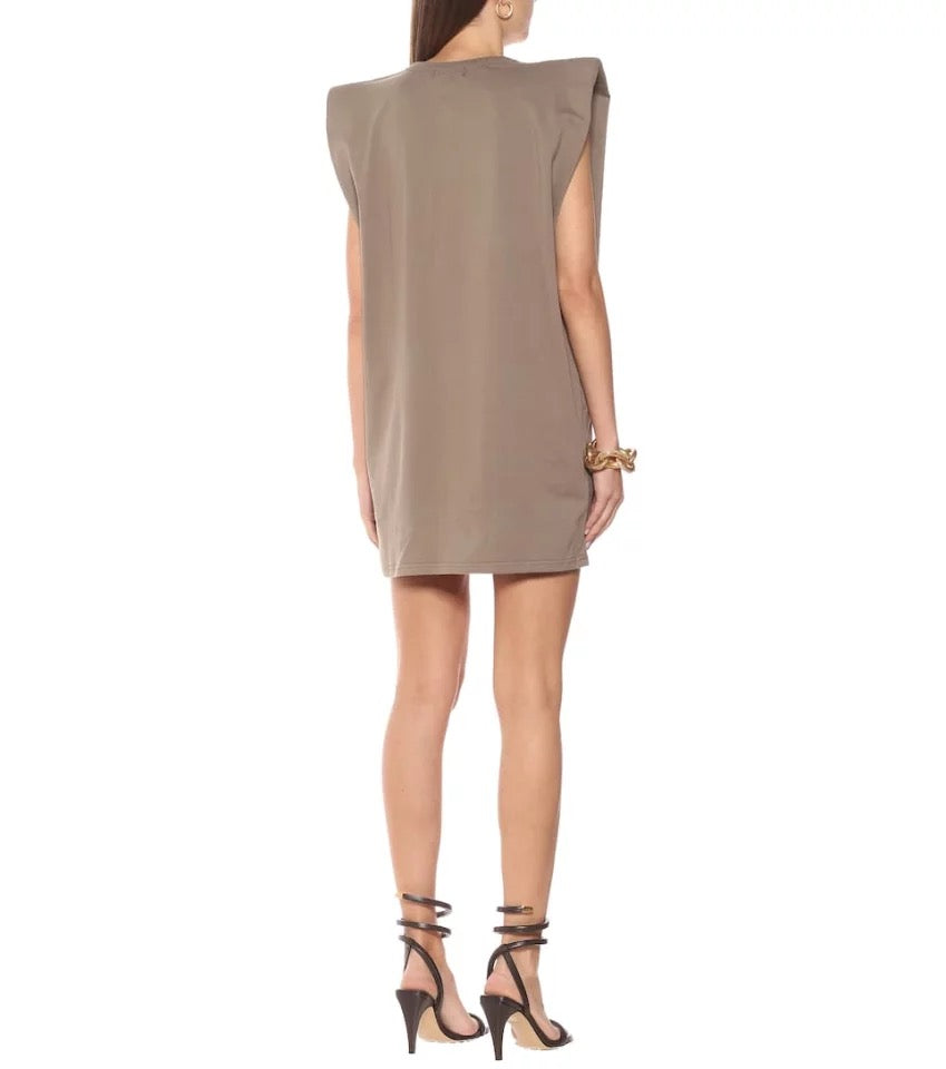 Shoulder Pad Khaki T’ Shirt Mini Dress