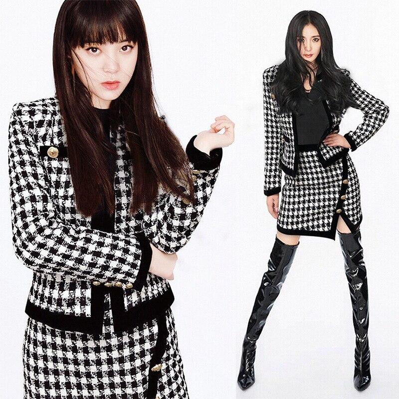 Fit Twin Sets Jacket Mini Straight Skirt Plaid