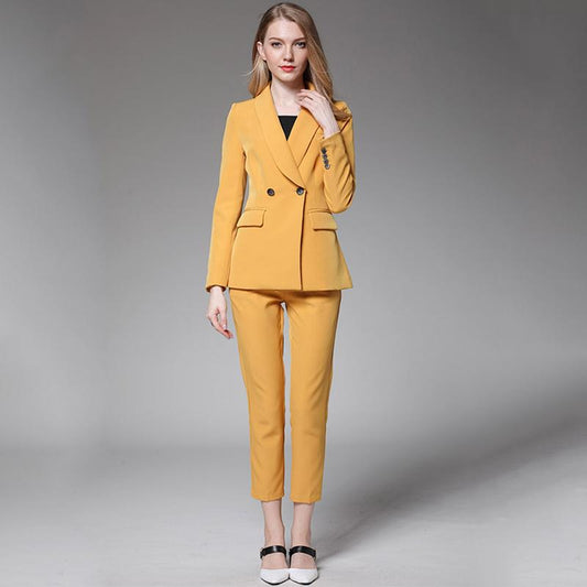 Double Breasted Blazer Pants 2 Pieces Sets Suits