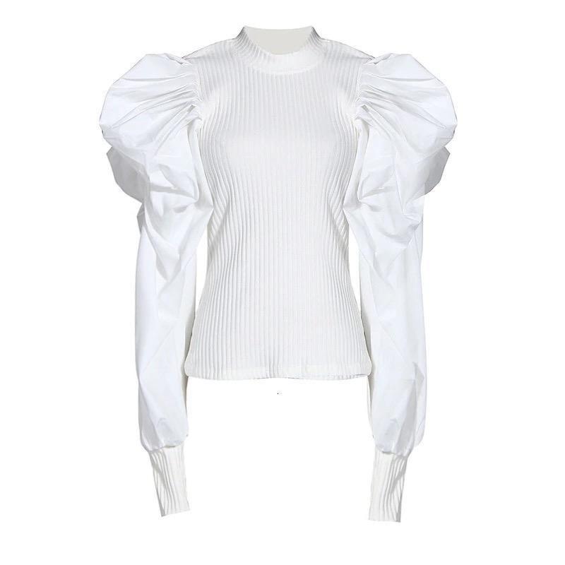 Turtleneck Puffs Sleeve Top