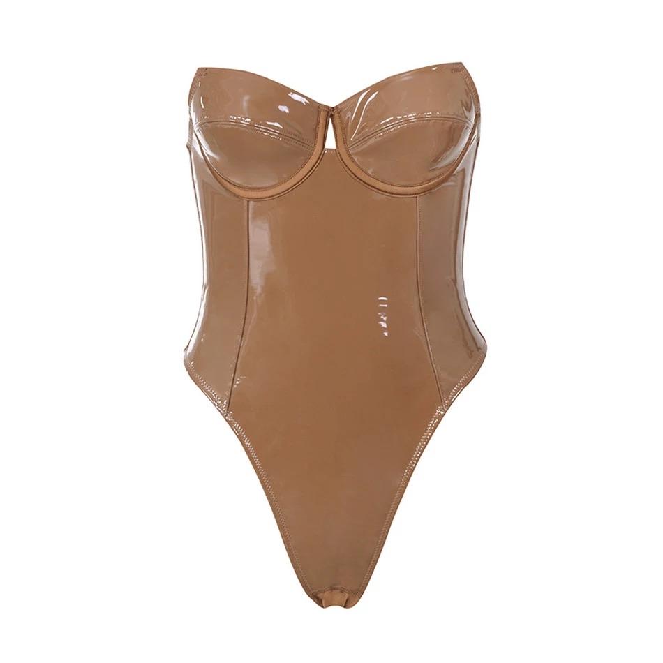 Strapless Patent Tube Bodysuit