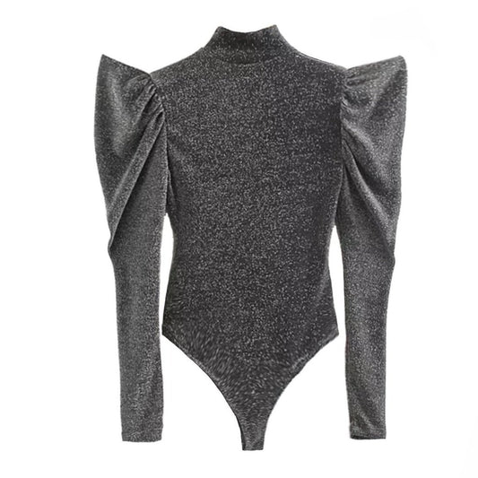 Shinning Puff Sleeve Bodysuit