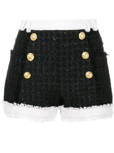 Tweed Black + White Shorts