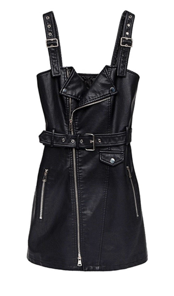 Vegan Leather Mini Dress