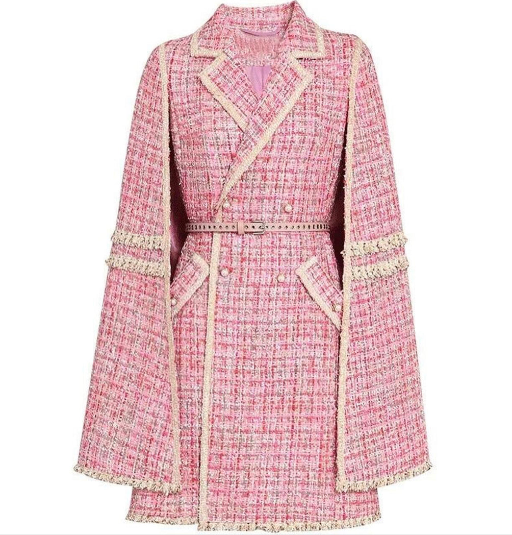 Tweed Blazer Cape Mini Dress