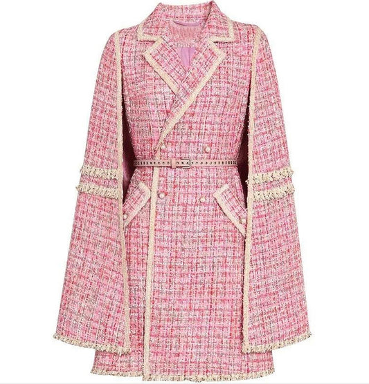 Tweed Blazer Cape Mini Dress