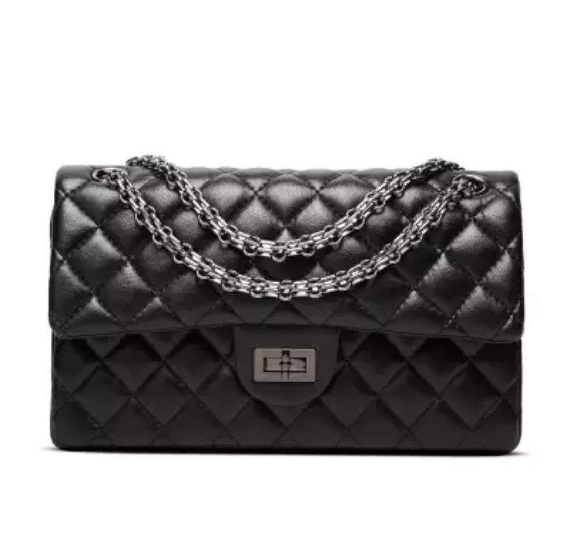 Reese Quilted Black Bag