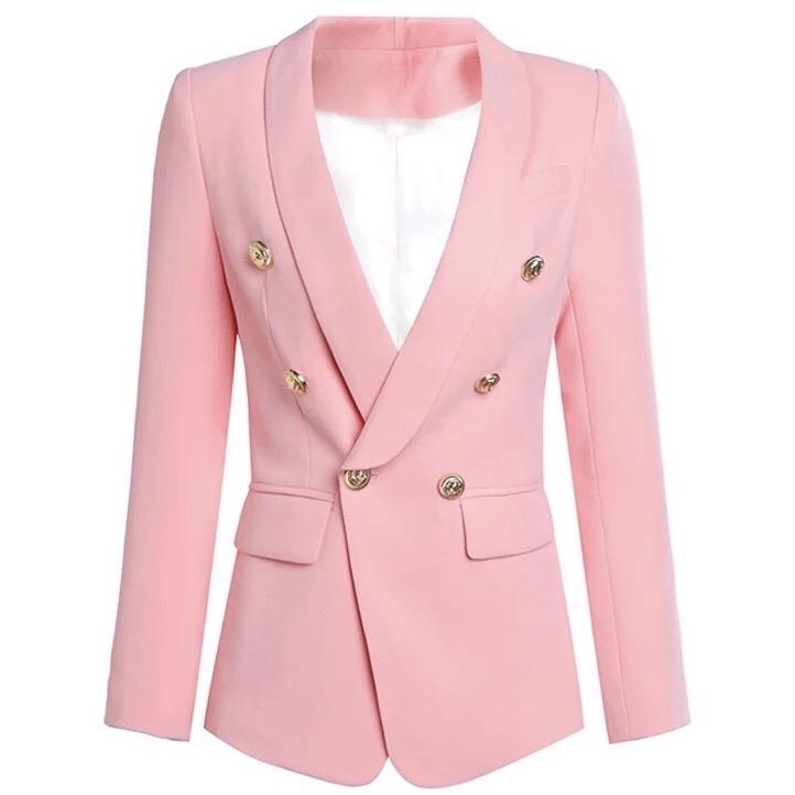 LIMITED PINK GOLD BUTTON BLAZER