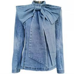 Denim Bow Blouse