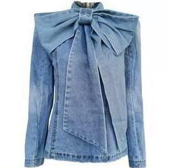 Denim Bow Blouse