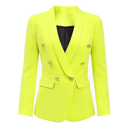 Neon Gold Buttons Blazer