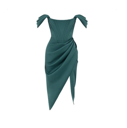 Green Off Shoulder Corset Dress