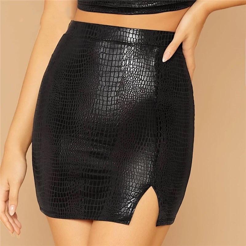 Vegan Slit Mini Skirt