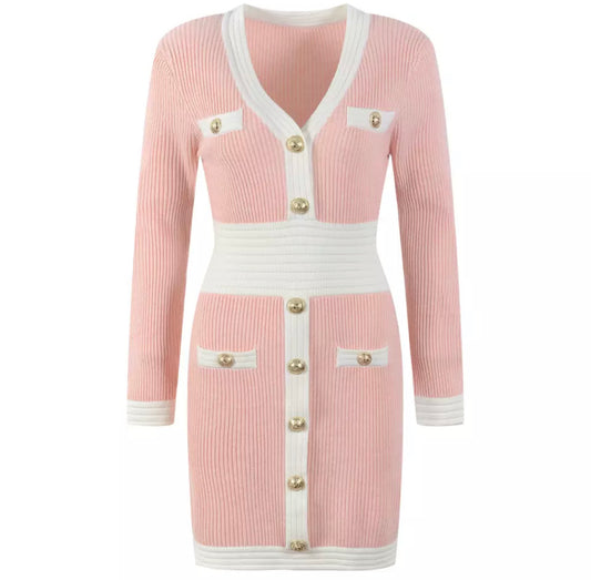 Reese Pink Knitwear Dress