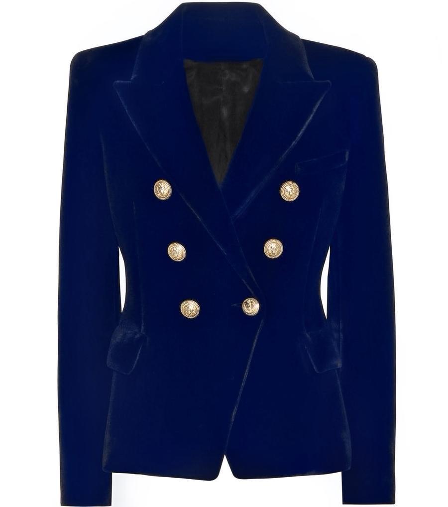 Velvet Gold Button Blazer