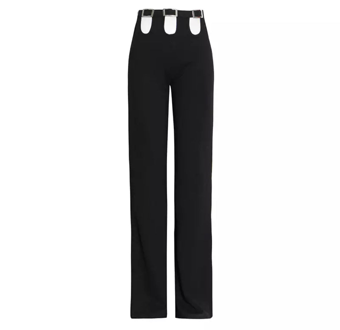 Black Cutout Kathy Pants