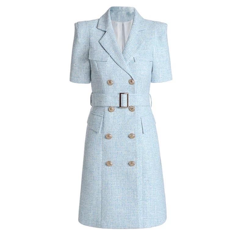 Tweed Sky Blue Dress