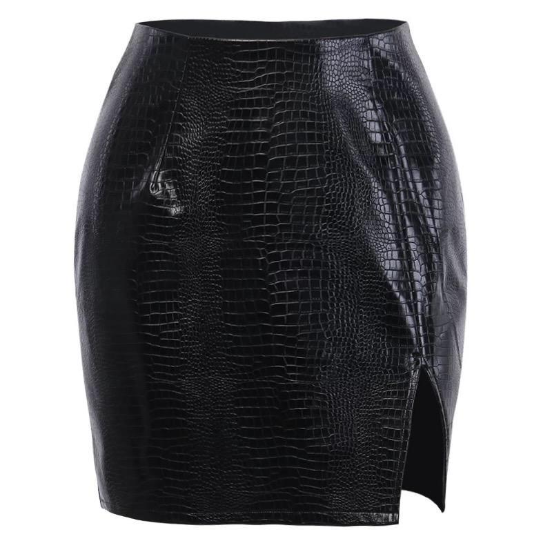 Vegan Slit Mini Skirt