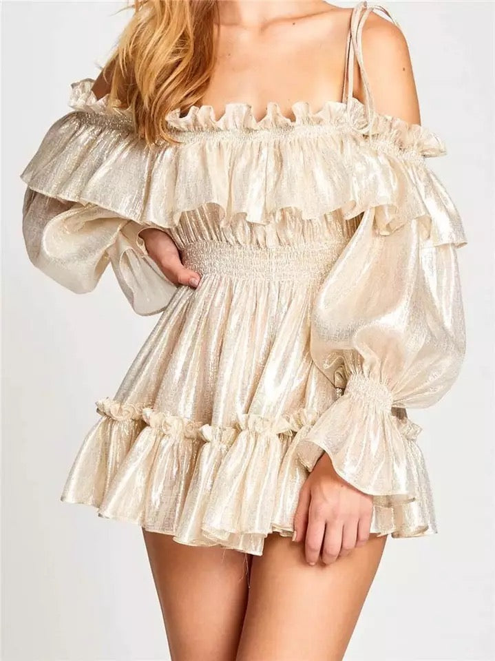 Ruffle Off Shoulder Mini Dress