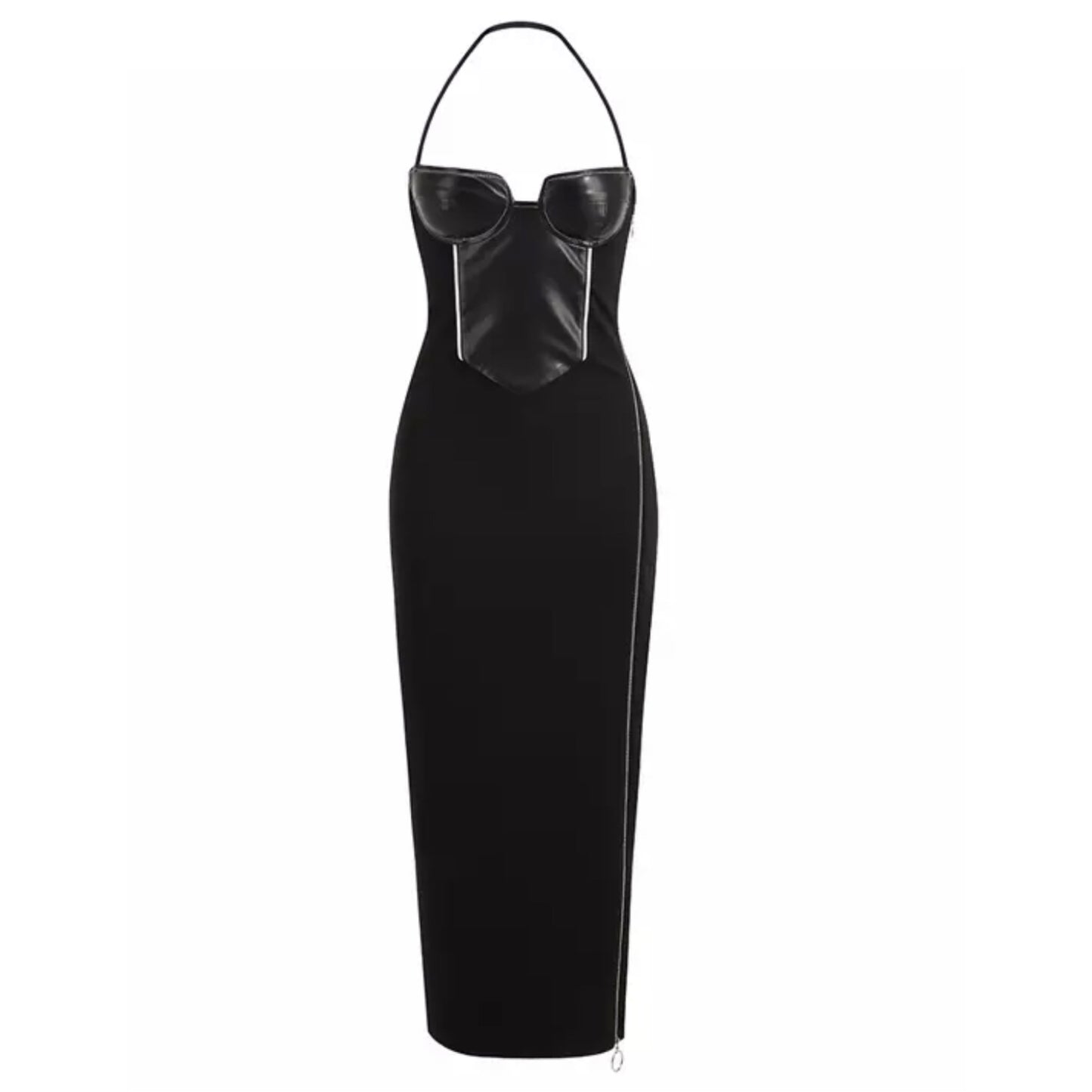 Betty Black Zipper Dress