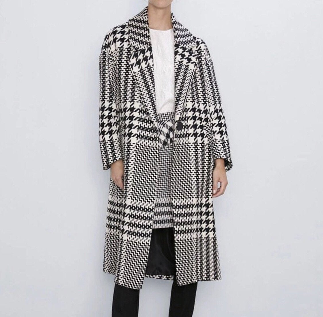 England Plaid Long Jacket