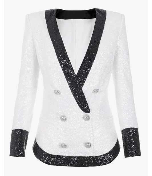 Sequined Black & White Blazer