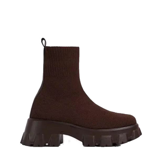 NY Chunky Socks Brown Boots